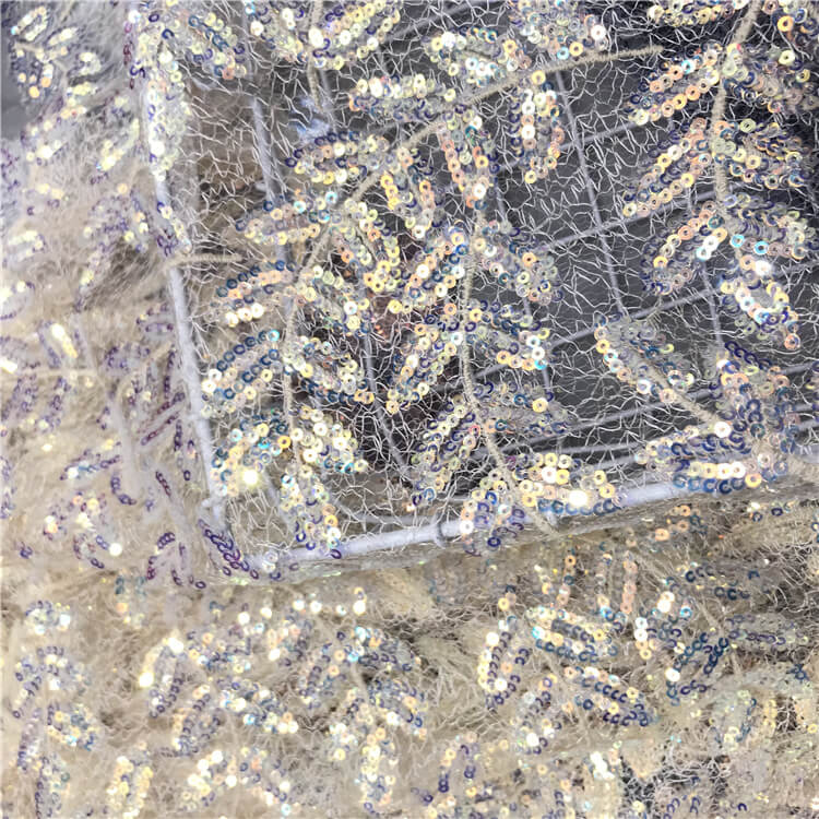 Dress Sequin Evening Polyester Embroidered Fabric for Women's Wear Who 5